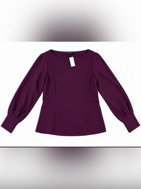 Flattering Banana Republic Deep Plum Long-Sleeve top NWT sz large